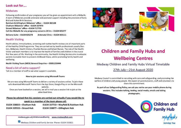 Image of Medway Children & Family Hubs and Wellbeing Centres - Summer 2020
